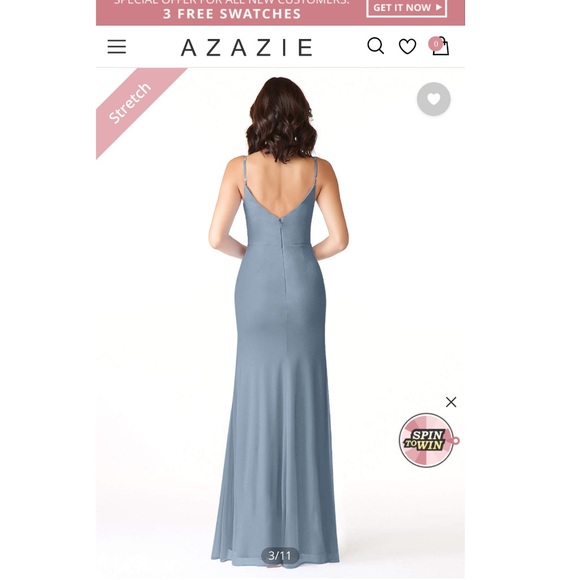 AZAZIE DEANDRA
Mermaid Pleated Mesh Floor-Length Dress Dusty Blue - Picture 3 of 11